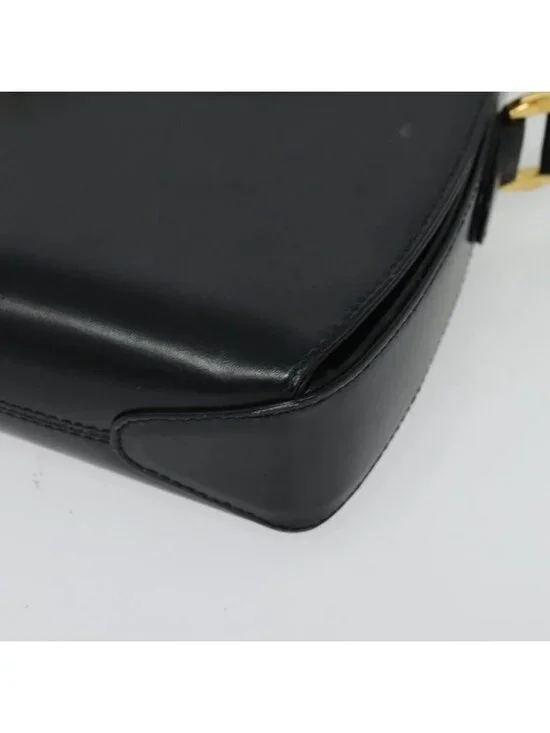 Authentic GUCCI Shoulder Bag Leather Navy Gold - Picture 7 of 16